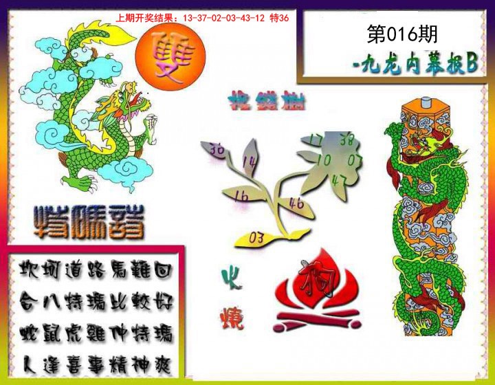 2025016期九龙内幕特肖图a