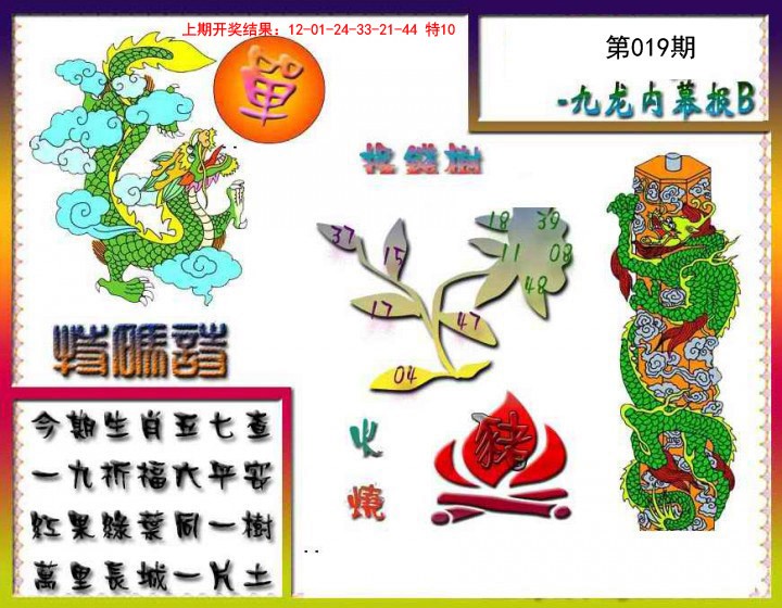 2025019期九龙内幕特肖图a