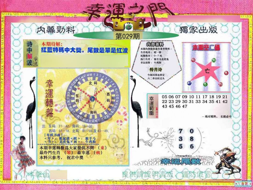 2025029期幸运之门