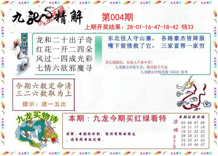 2025004期九龙精解