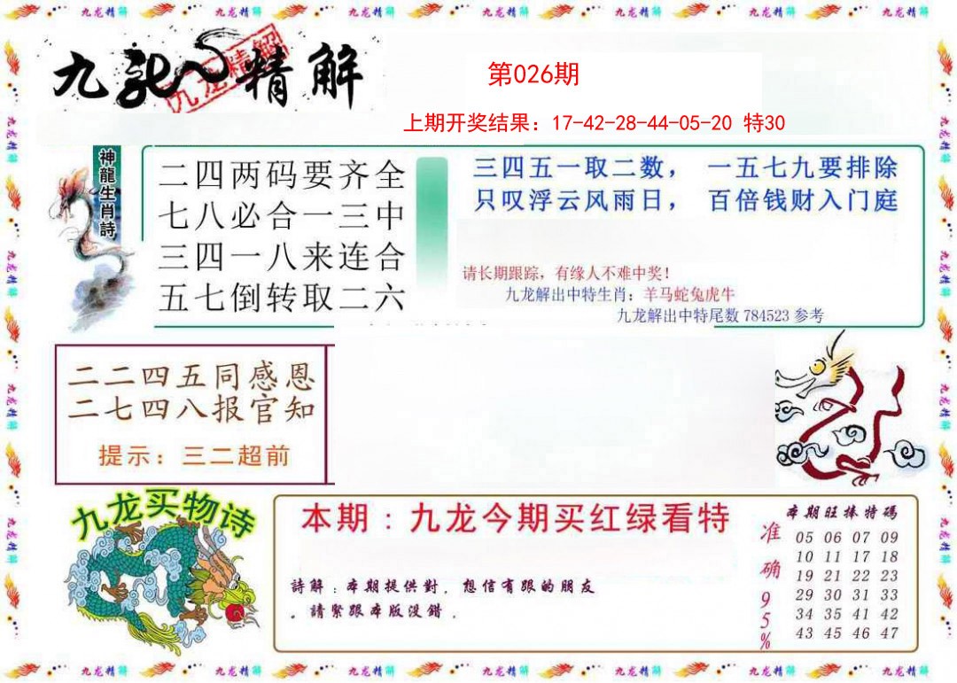 2025026期九龙精解