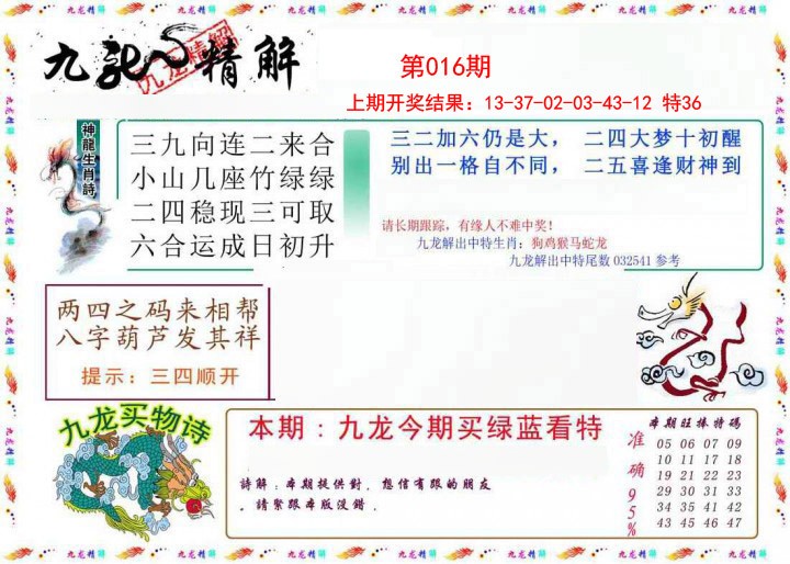 2025016期九龙精解