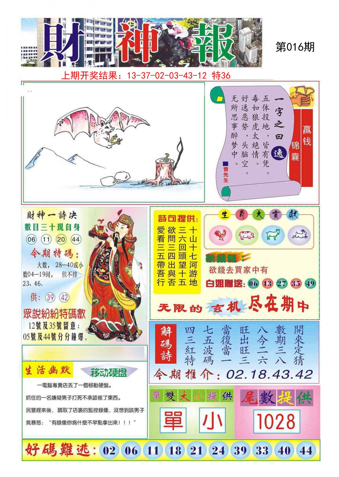2025016期财神报