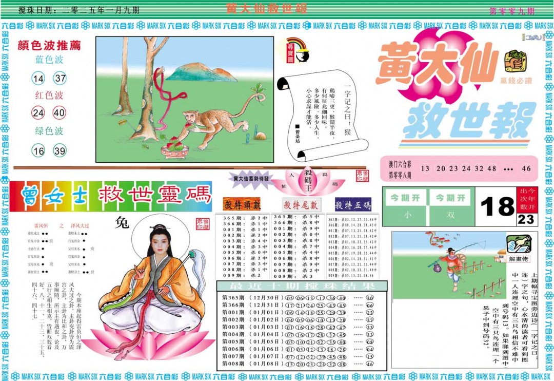 2025009期黄大仙救世A