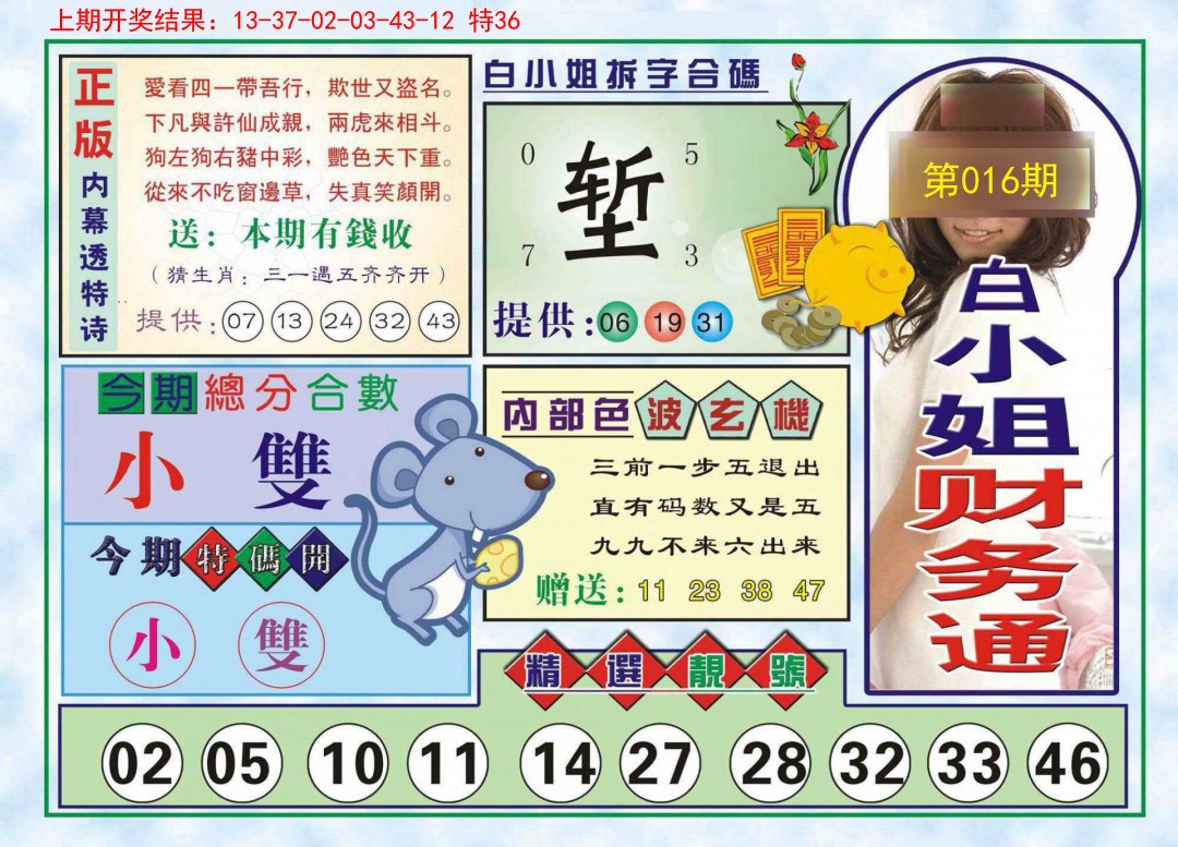 2025016期白小姐财务通