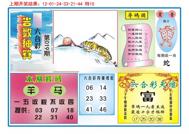 2025019期吉数神算