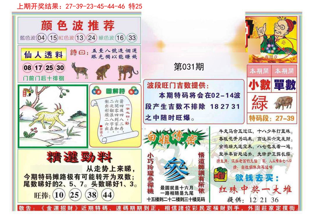2025031期金运招财