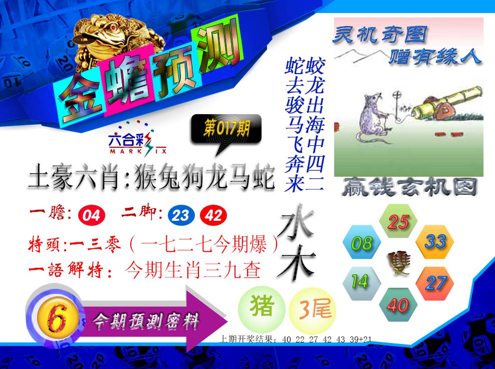 2025017期金蟾预测