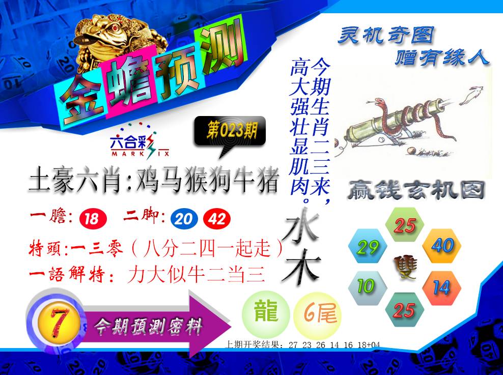 2025023期金蟾预测