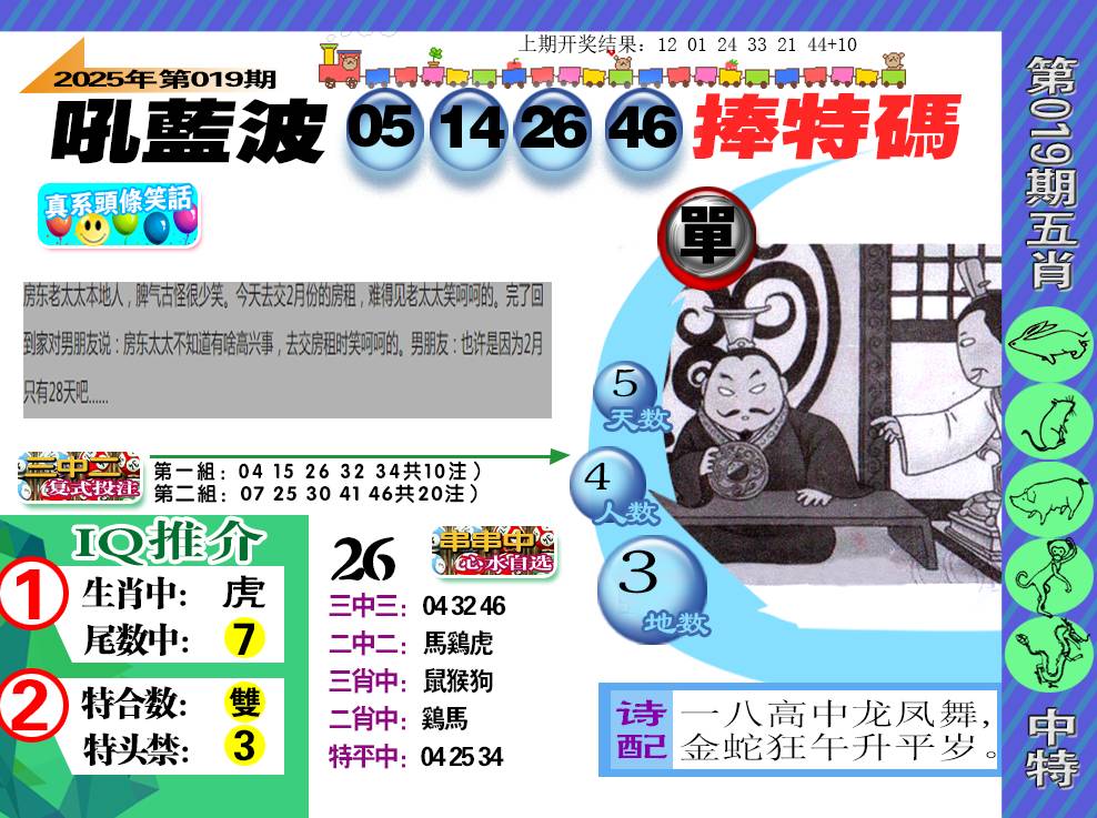 2025019期新特报