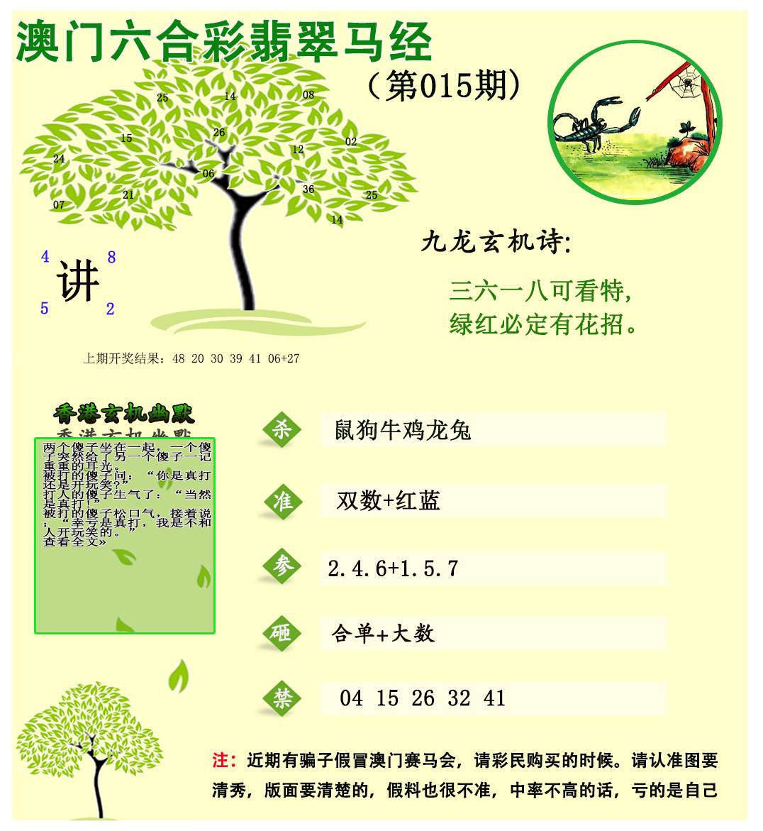 2025015期翡翠马经