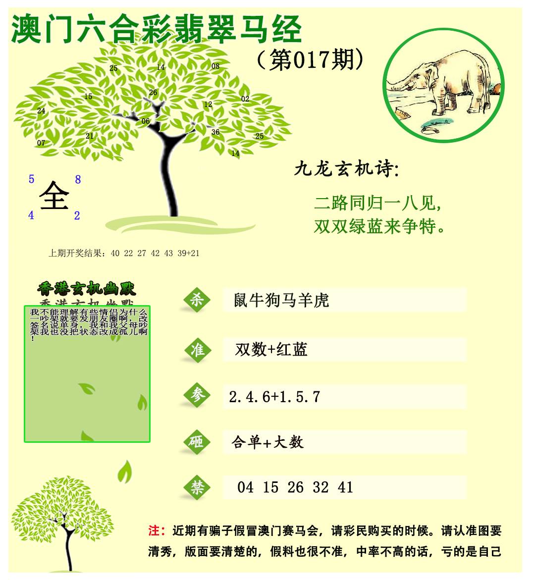 2025017期翡翠马经