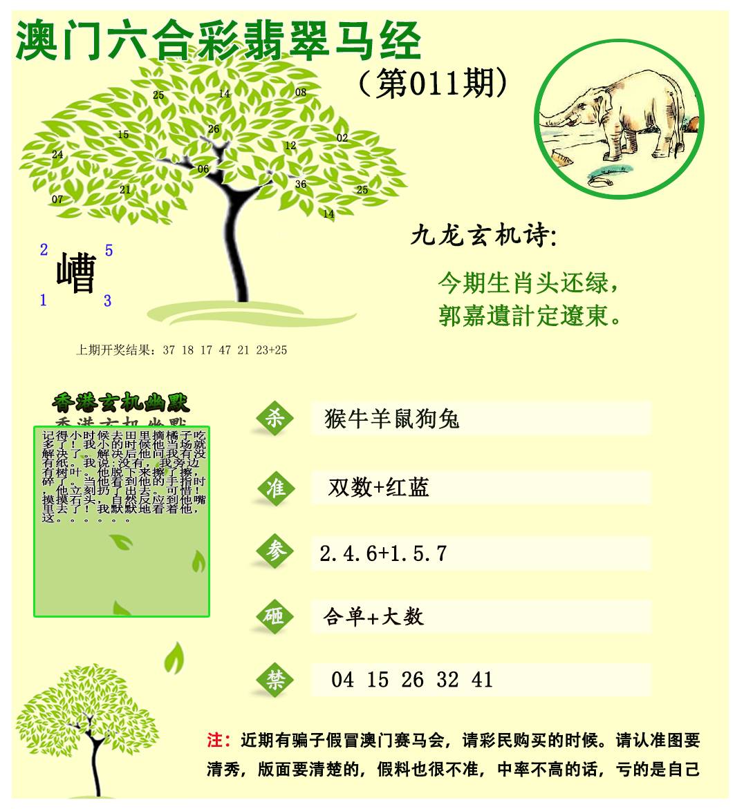 2025011期翡翠马经
