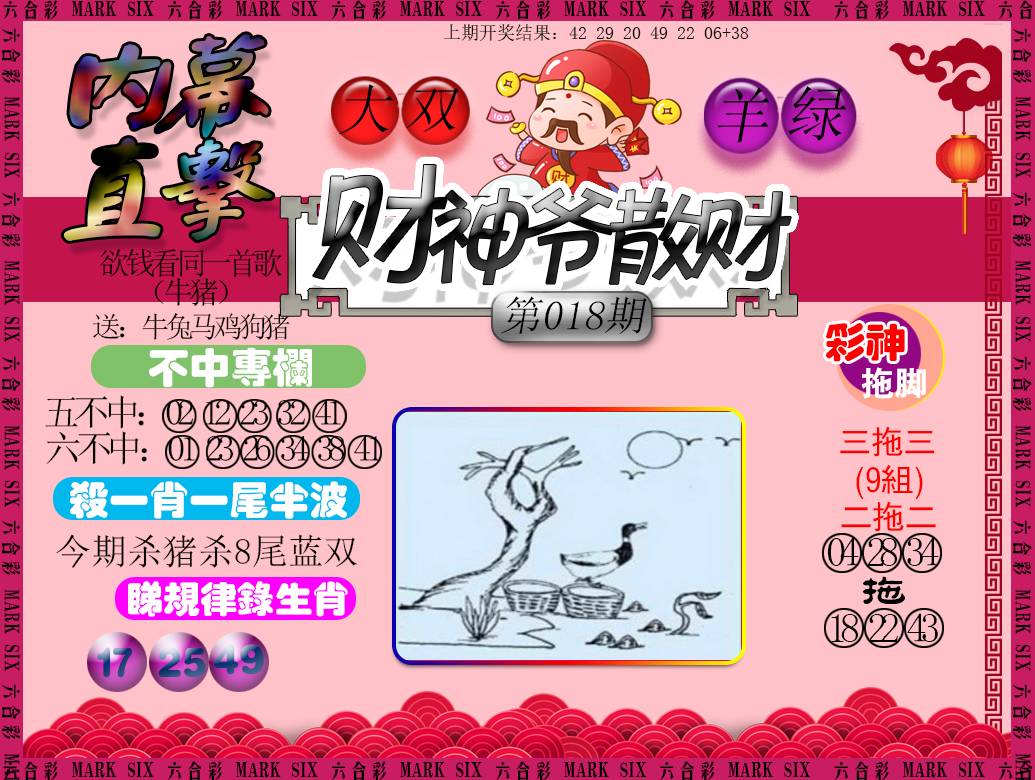 2025018期财神爷散财