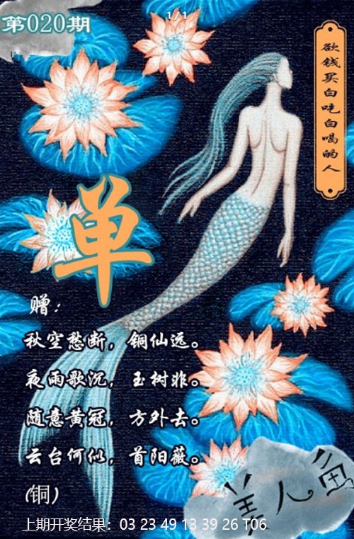 2025020期美人鱼单双中特图