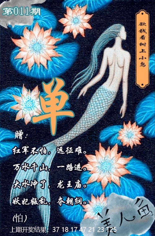 2025011期美人鱼单双中特图