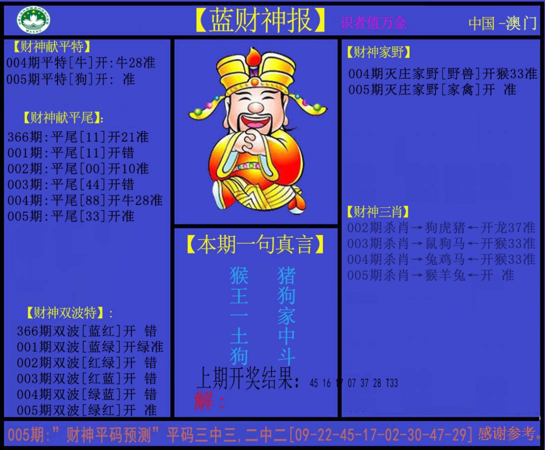 2025005期蓝财神