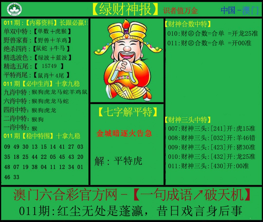 2025011期绿财神