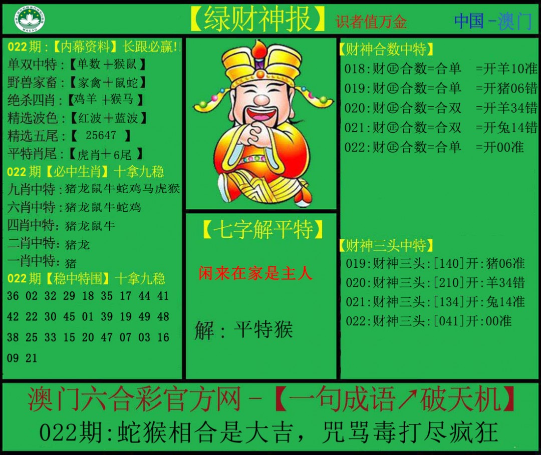2025022期绿财神