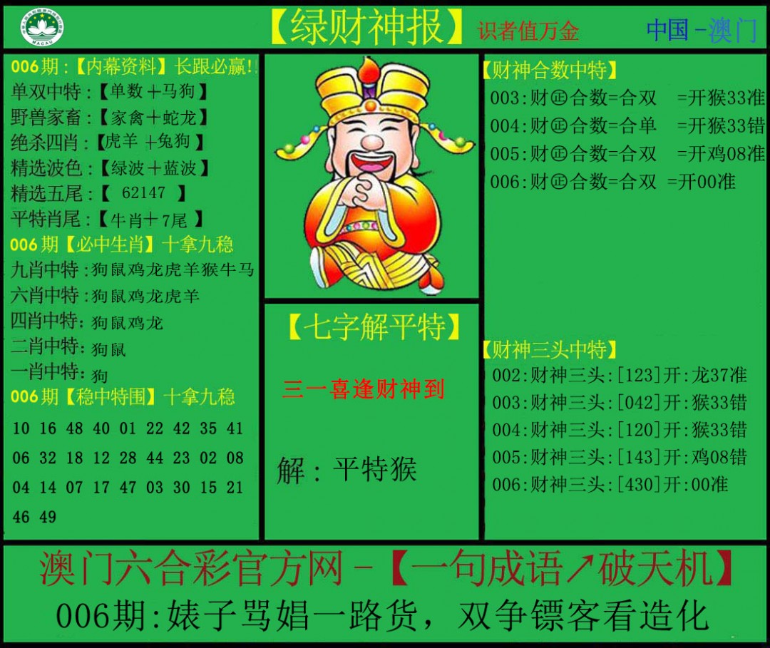 2025006期绿财神
