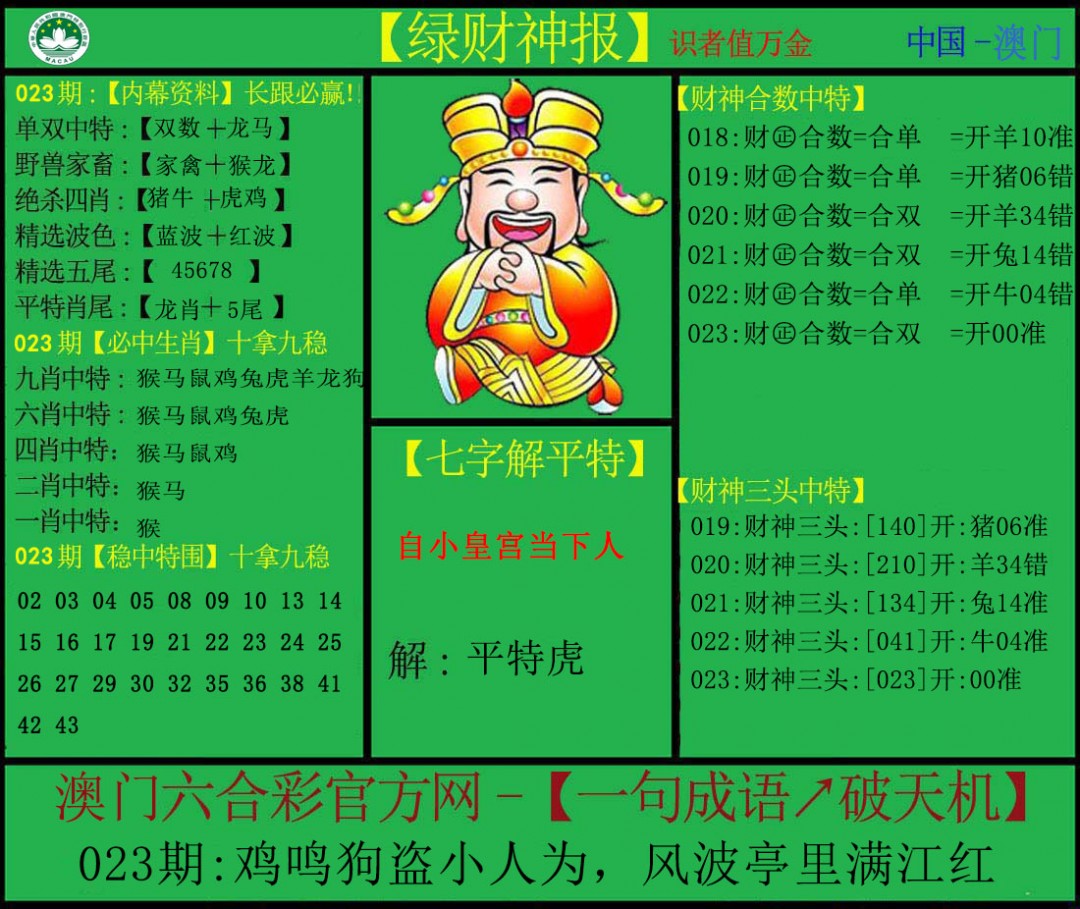 2025023期绿财神