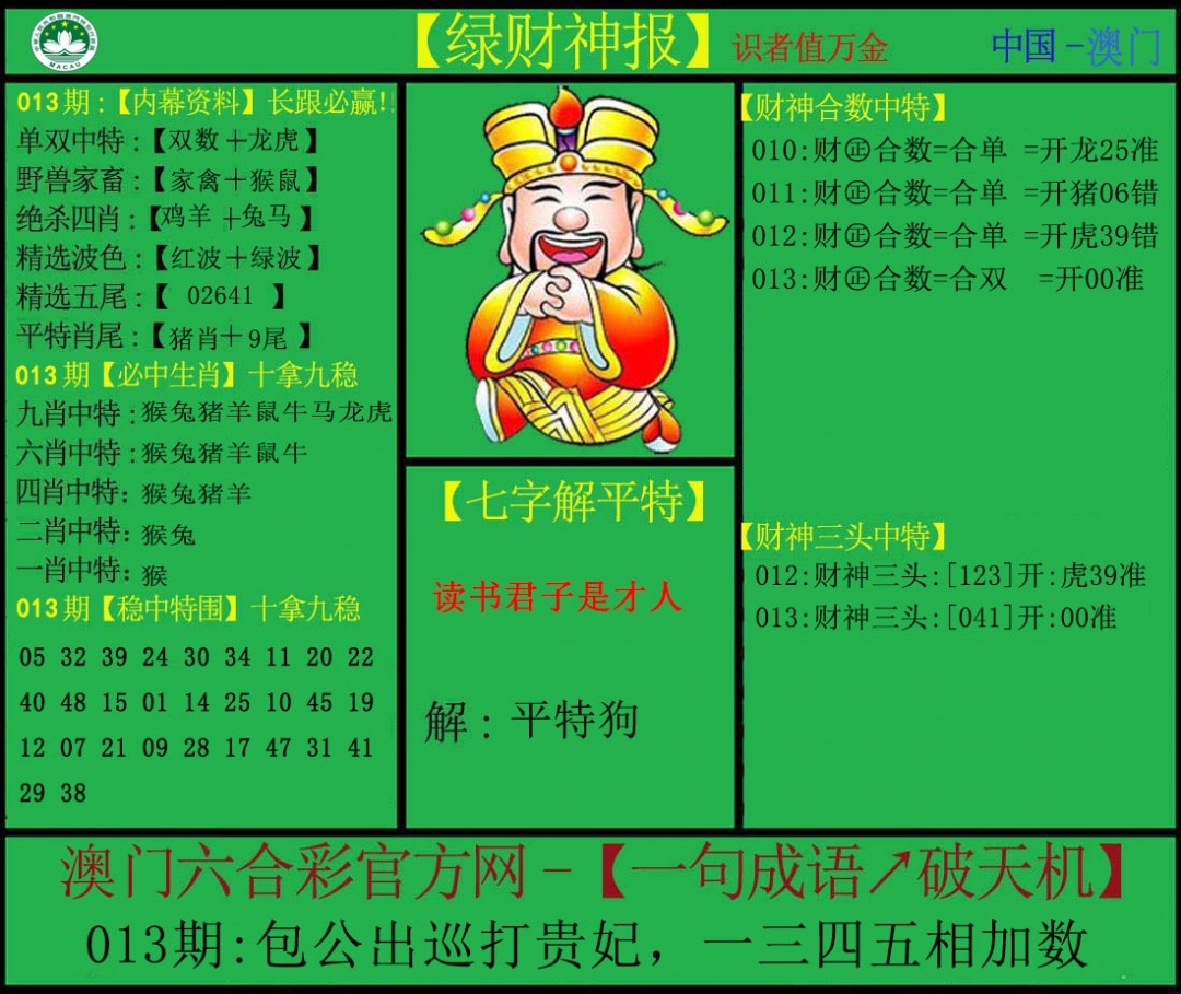 2025013期绿财神