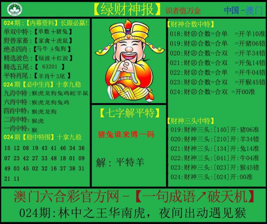 2025024期绿财神