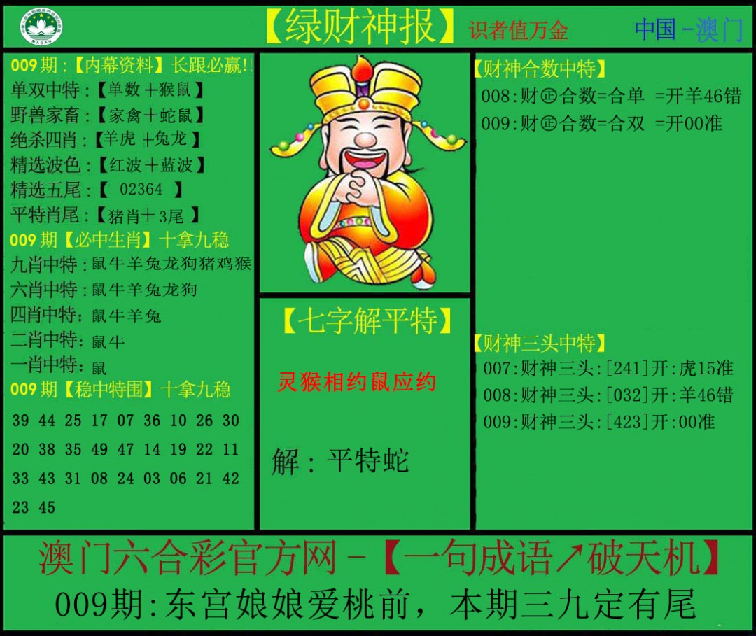 2025009期绿财神