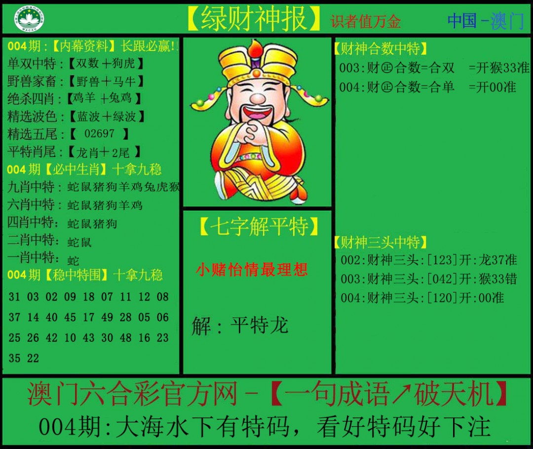 2025004期绿财神