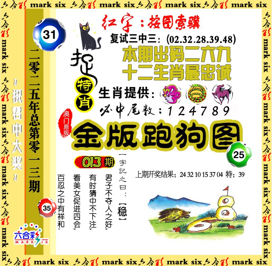 2025013期金版跑狗图