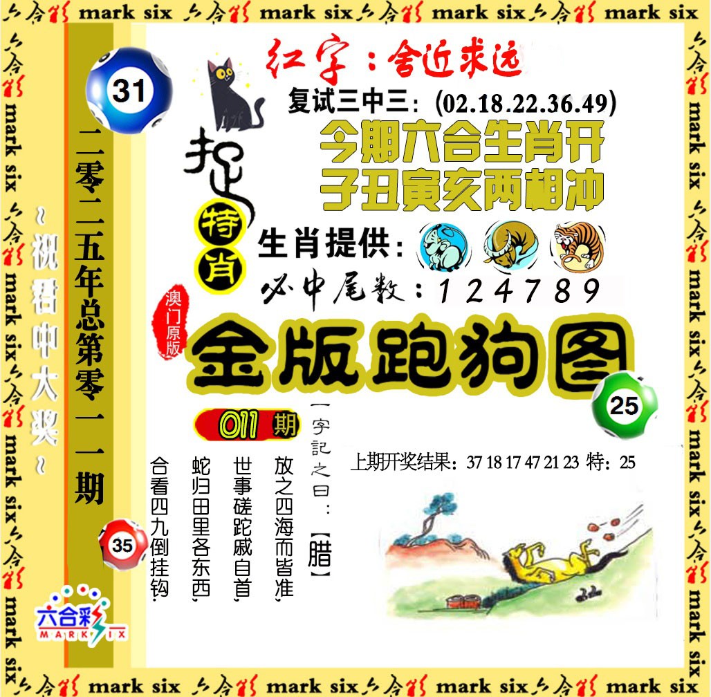 2025011期金版跑狗图