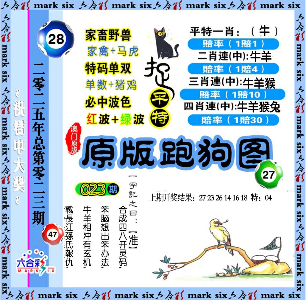 2025023期原版跑狗图