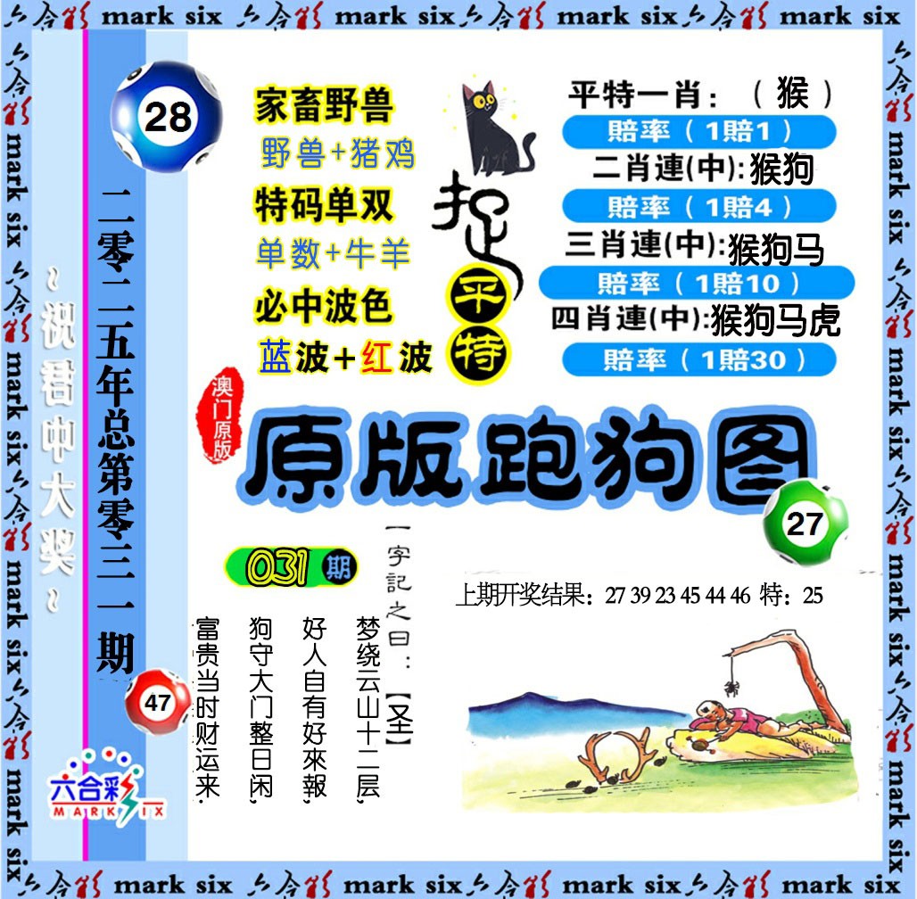 2025031期原版跑狗图