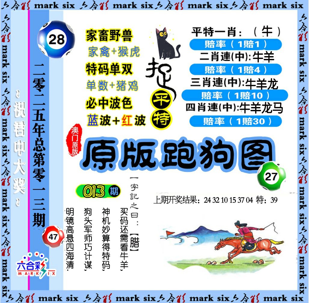 2025013期原版跑狗图