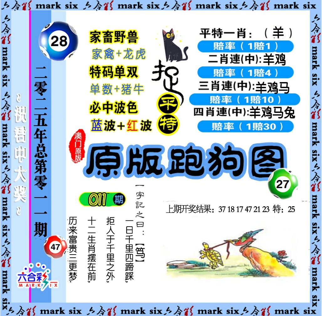 2025011期原版跑狗图