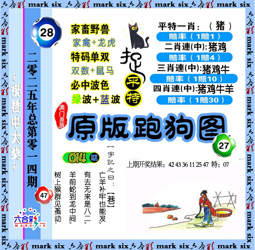 2025014期原版跑狗图