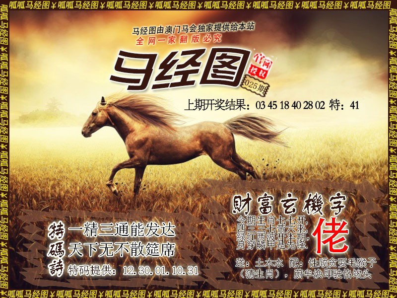 2025025期马经10
