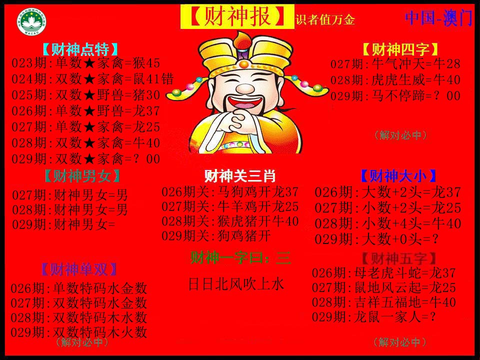 2025029期红财神