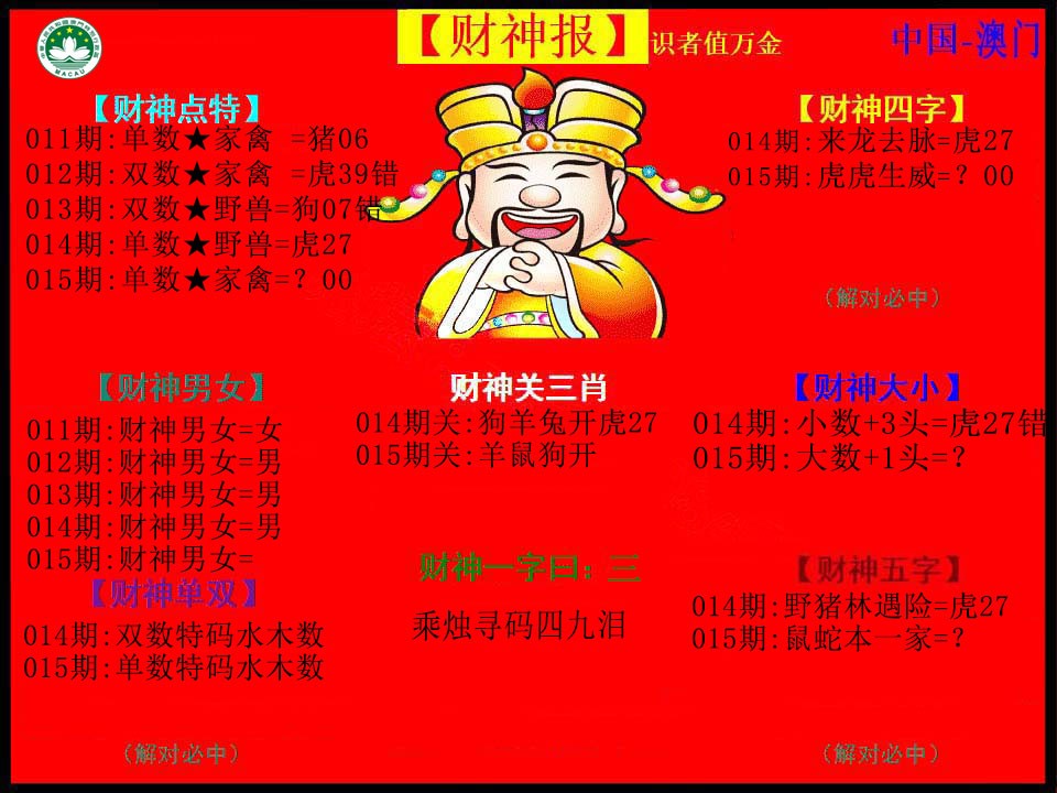 2025015期红财神