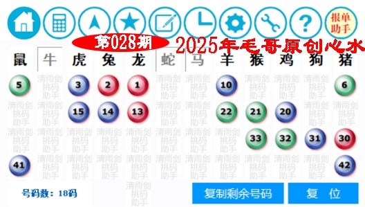 2025028期毛哥心水