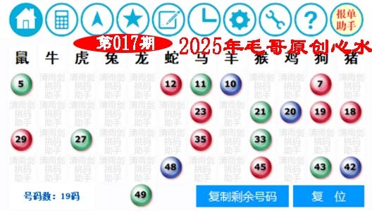 2025017期毛哥心水