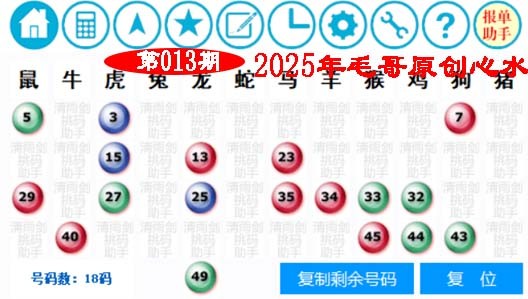 2025013期毛哥心水