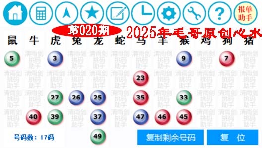 2025020期毛哥心水