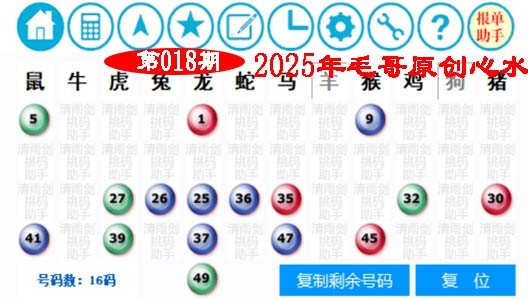 2025018期毛哥心水