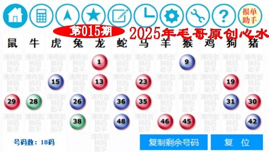 2025015期毛哥心水