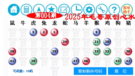 2025004期毛哥心水
