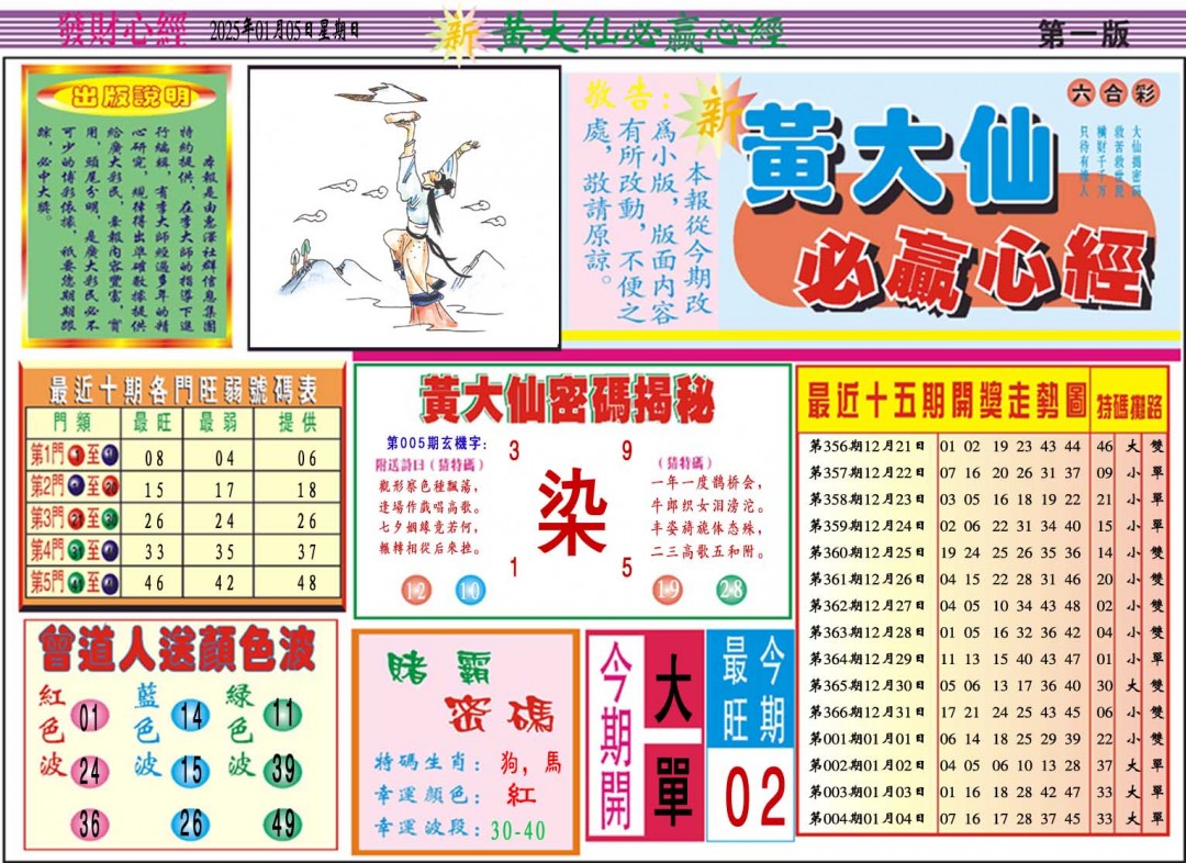 2025005期黄大仙必赢心经A