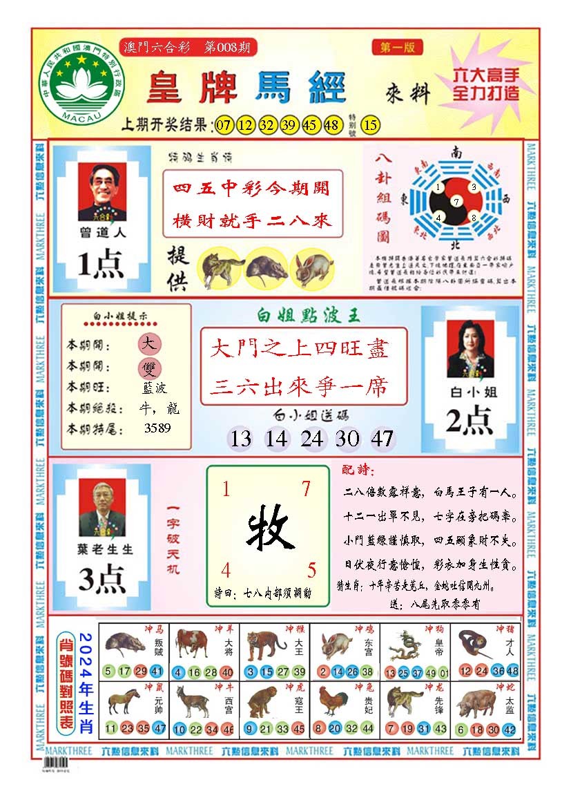 2025008期皇版马经A