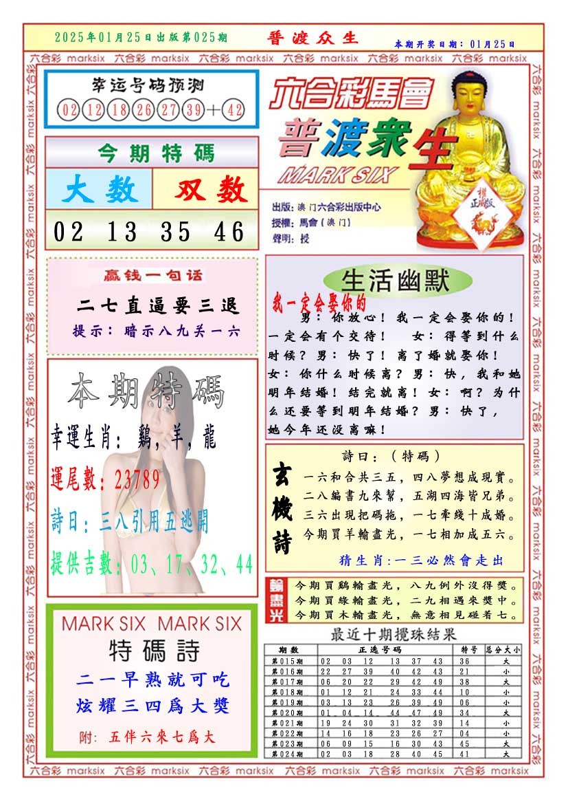 2025025期普渡众生