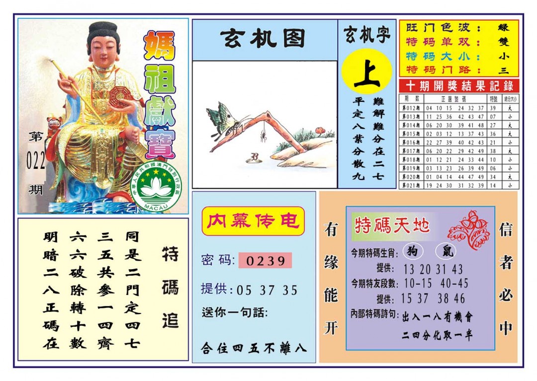 2025022期马祖献宝